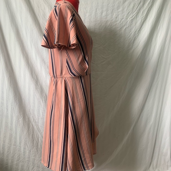 Blush & Navy Wrap Dress - Picture 6 of 7